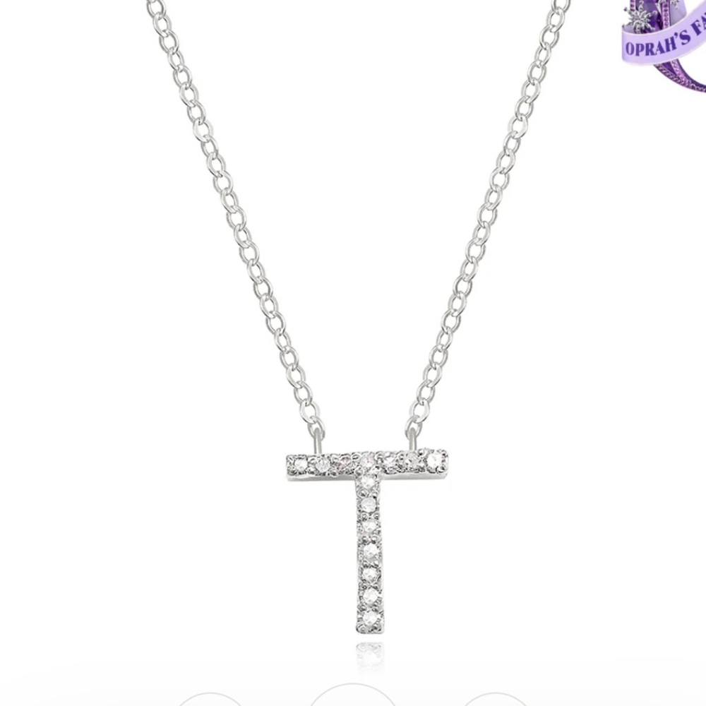 Amelia Rose Designs Diamond Initial “T” necklace NWT